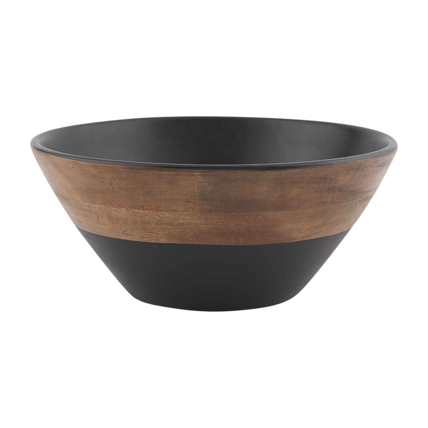 Wood & Black Two Tone Bowl