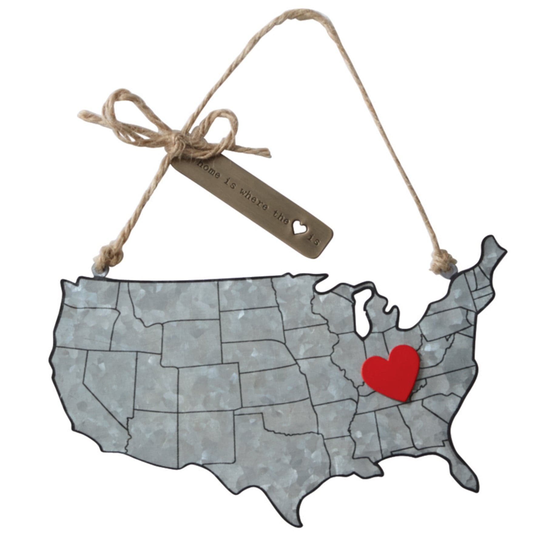 Christmas Map Tin Ornment