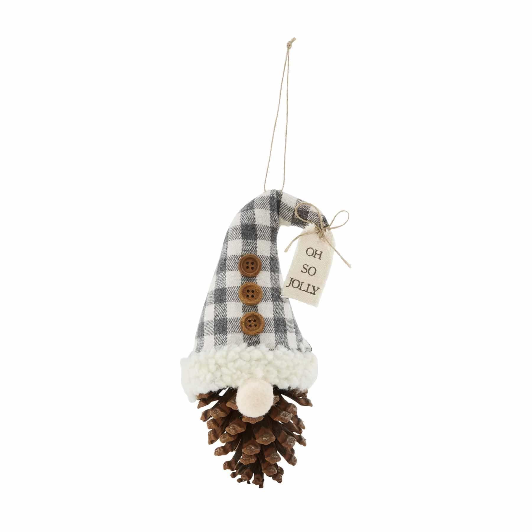 Button Pinecone Gnome Ornament