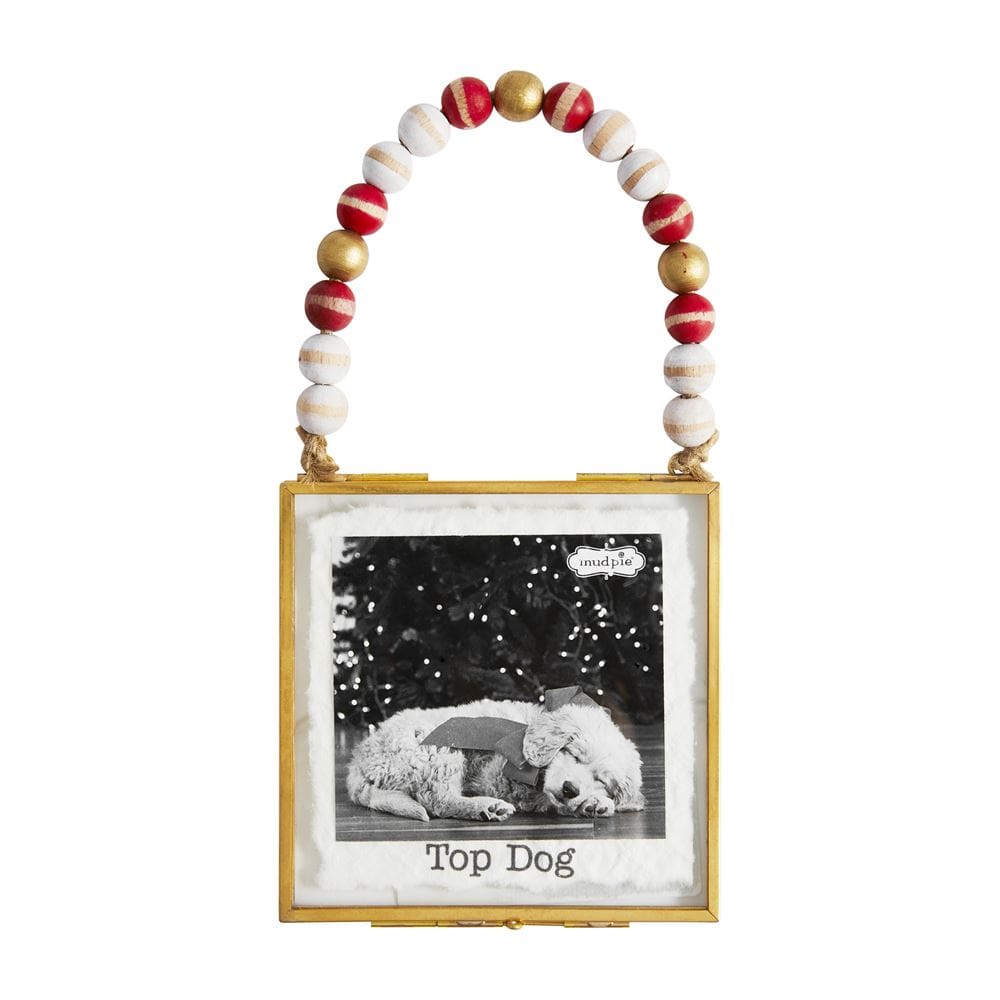 Top Dog Beaded Photo Ornament