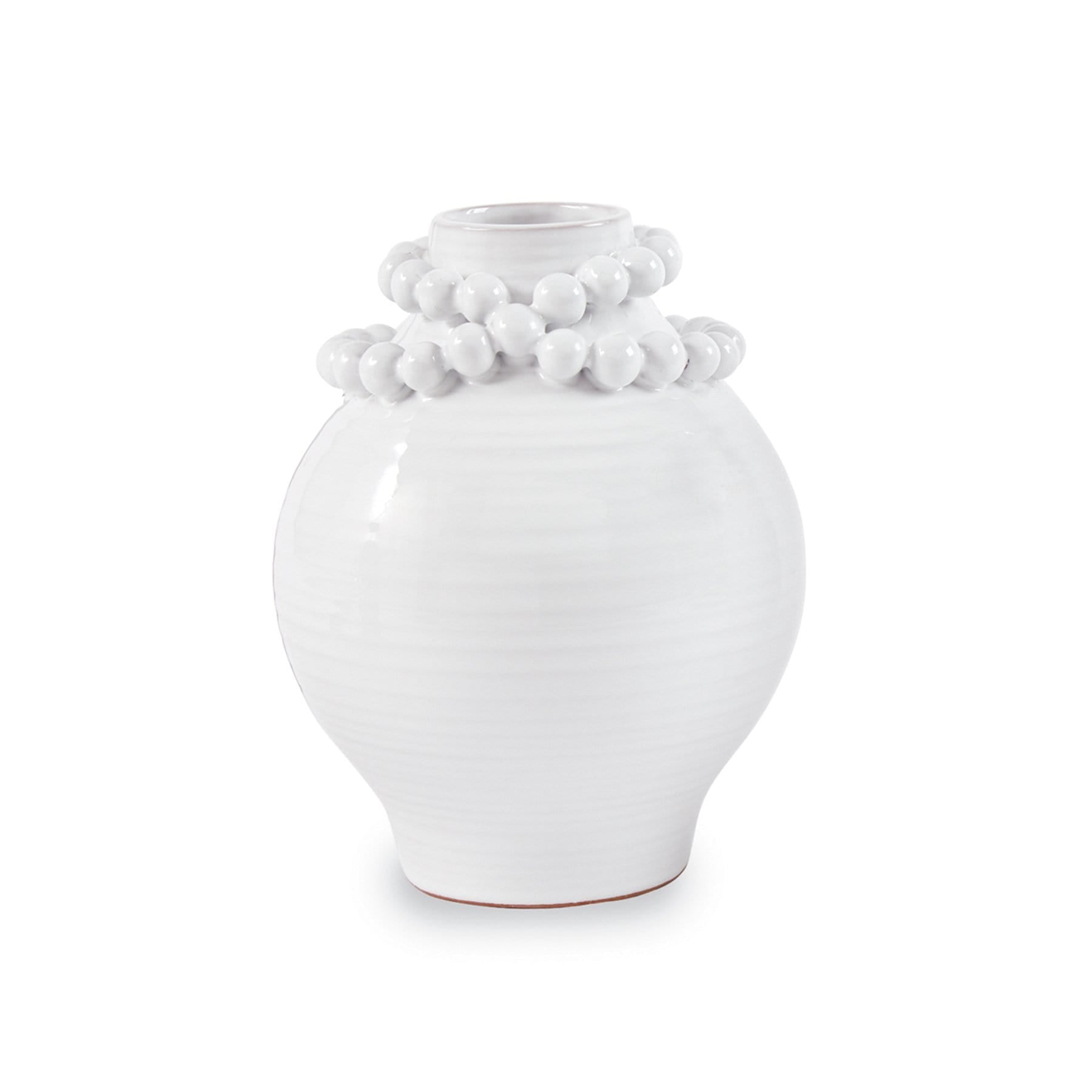 Large Beaded Stoneware Vase