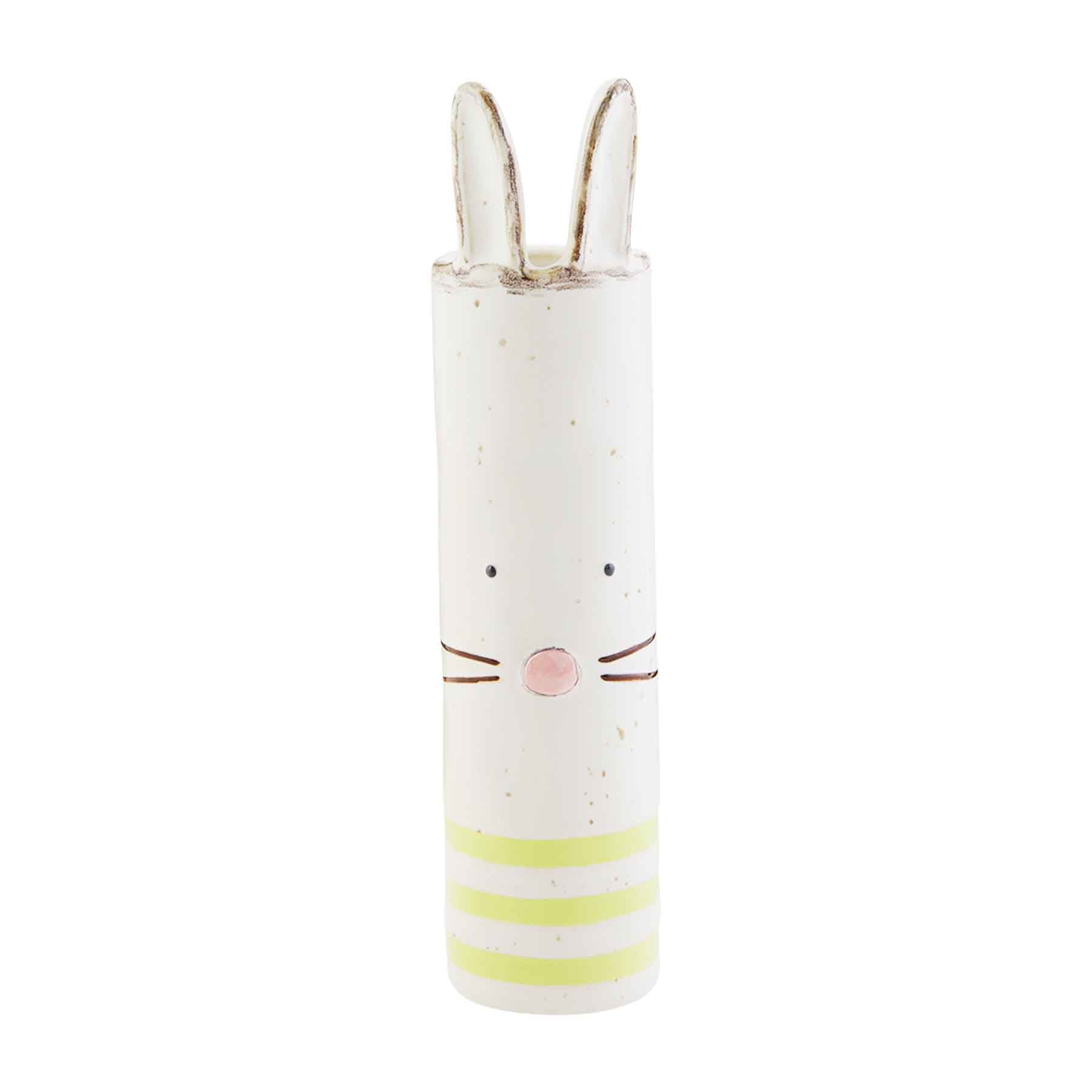 Green Stripe Bunny Bud Vase