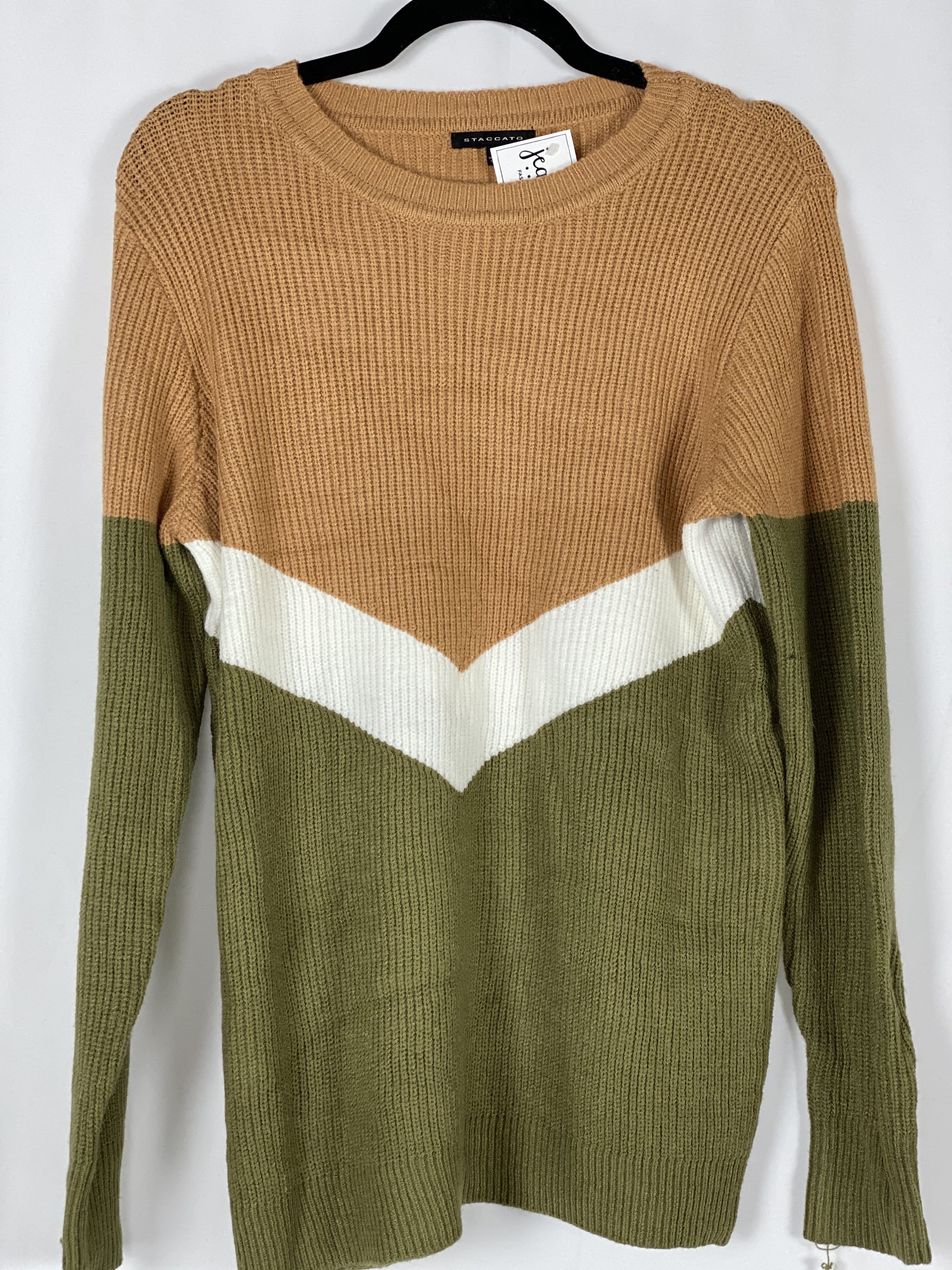 Camel & Olive Chevron Sweater