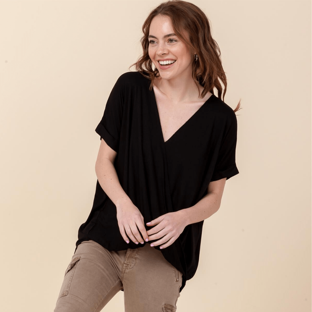 Short Sleeve Wrap Top