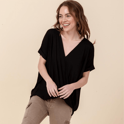 Short Sleeve Wrap Top