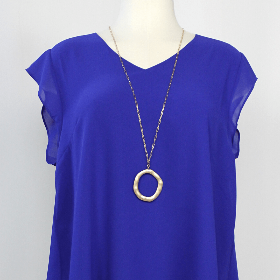 Long Circle Pendant Necklace