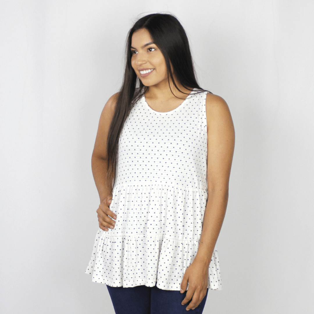 Star Print Tiered Tank