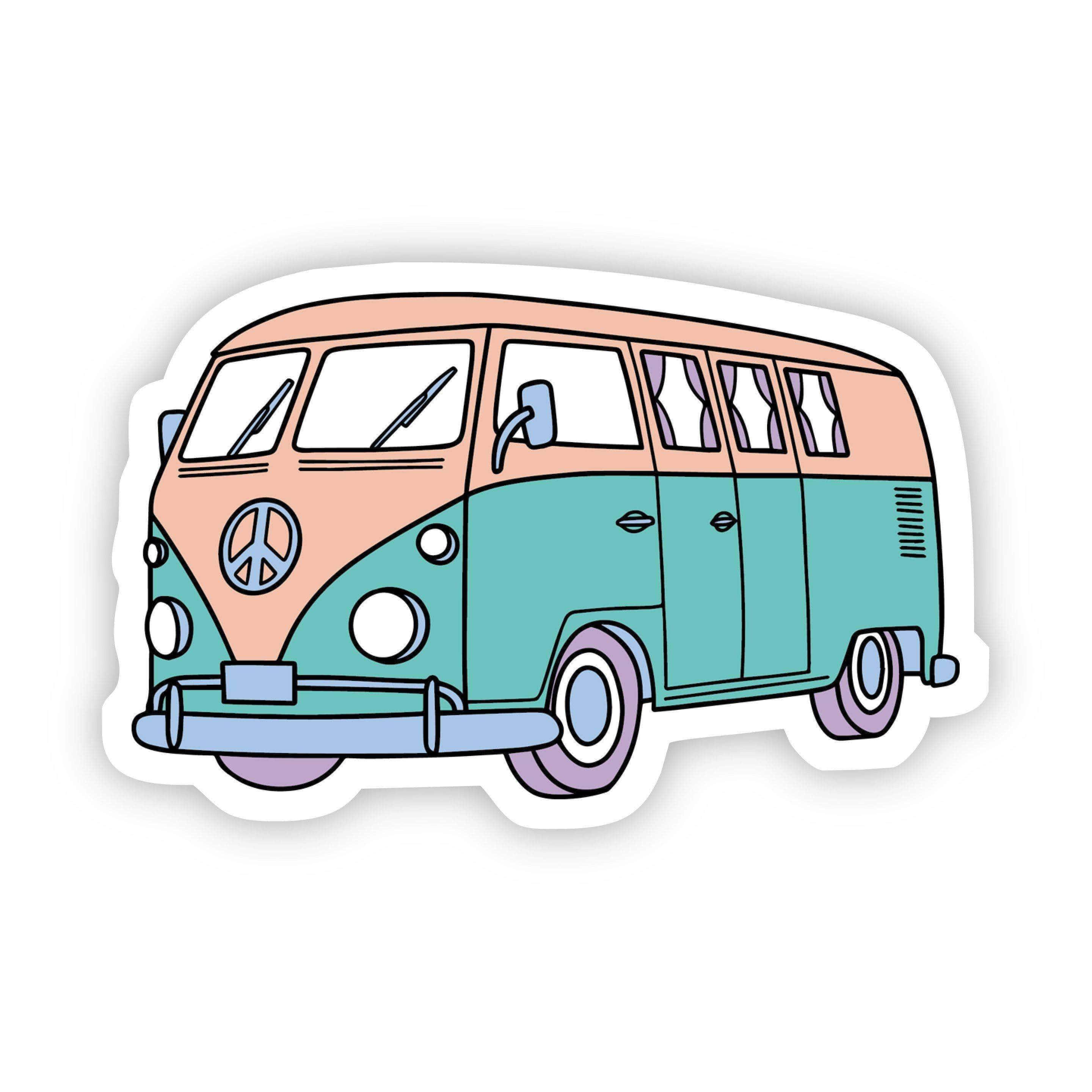 Hippie Van Multicolor Aesthetic Sticker