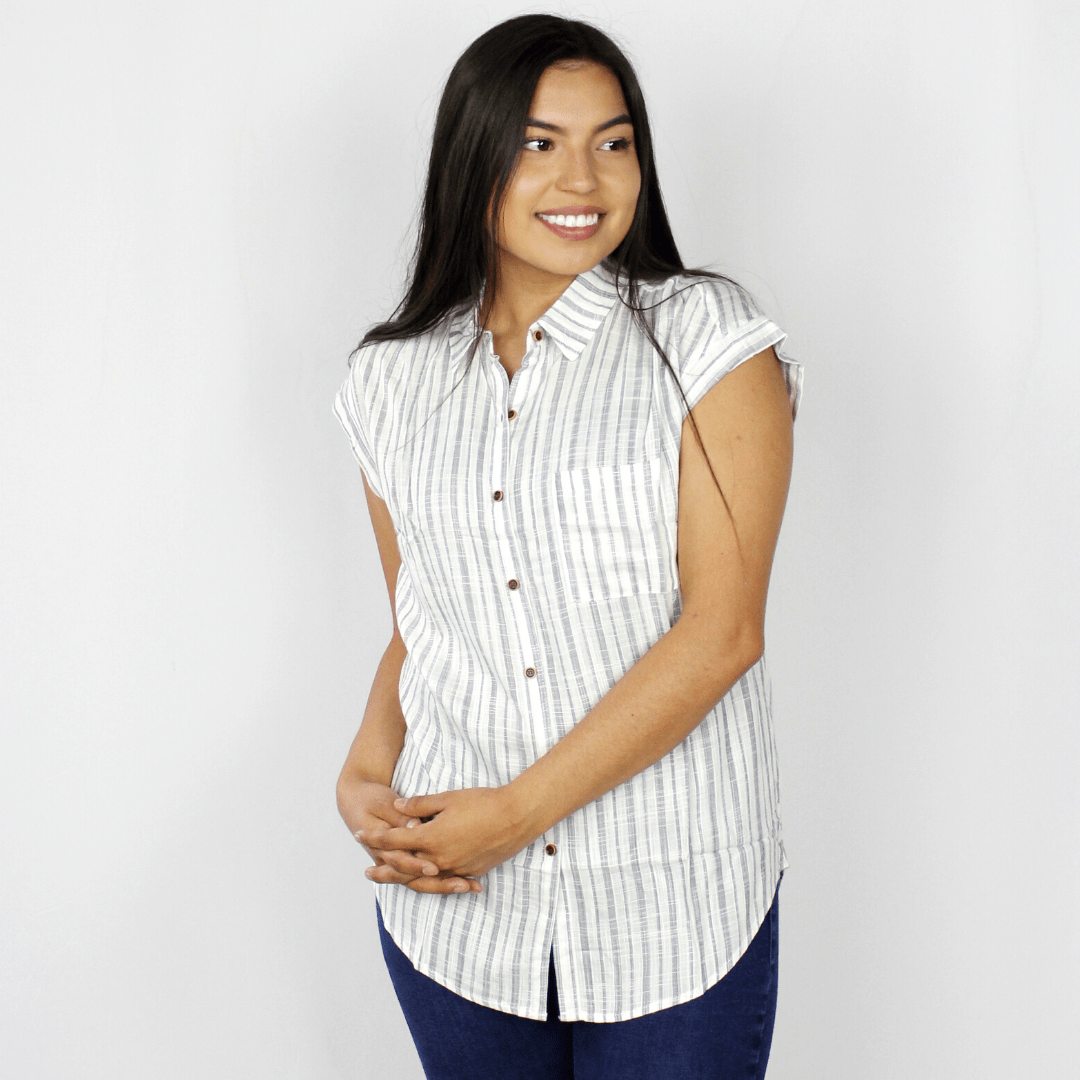 Woven Stripe Top