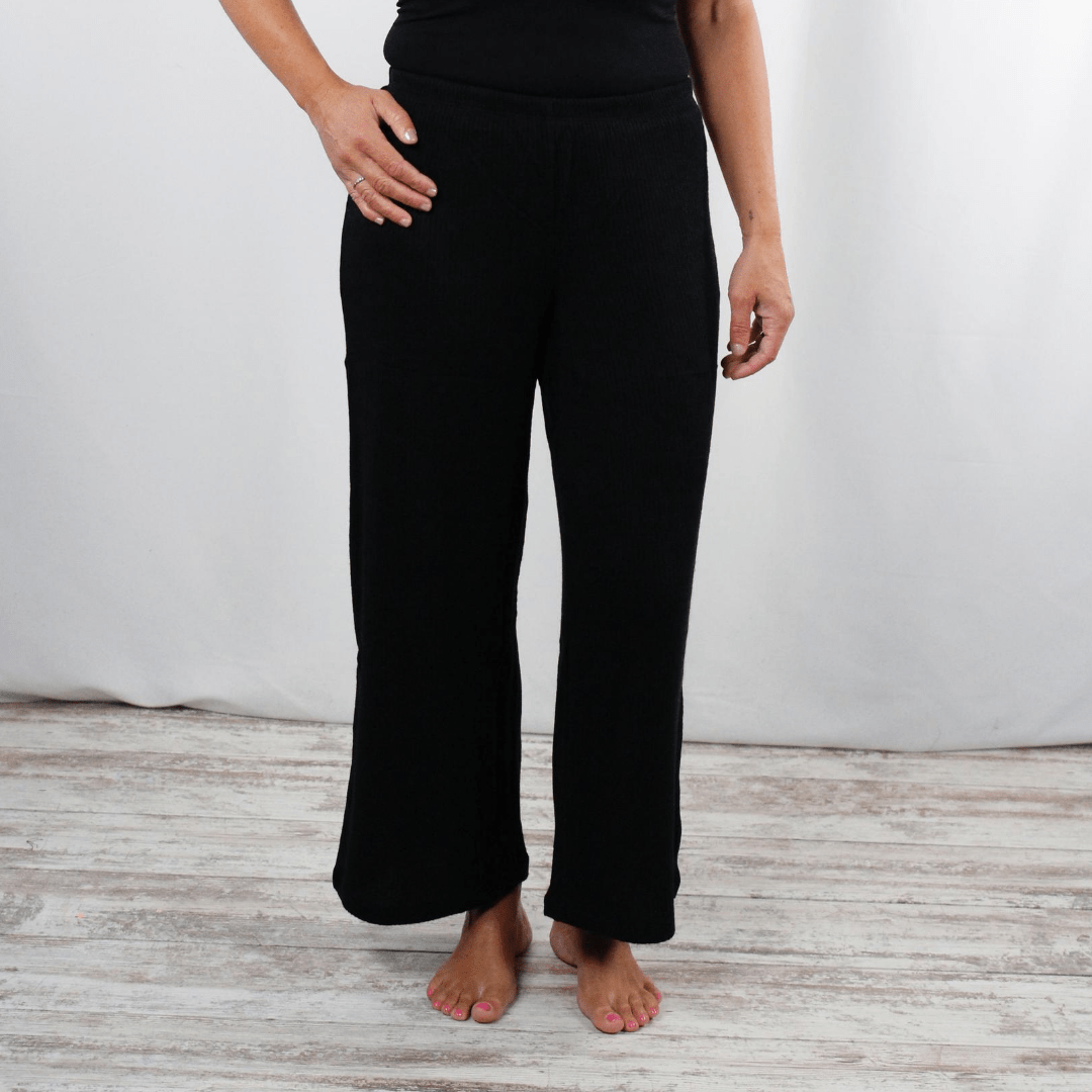 Wide Leg Knit Crop Pant