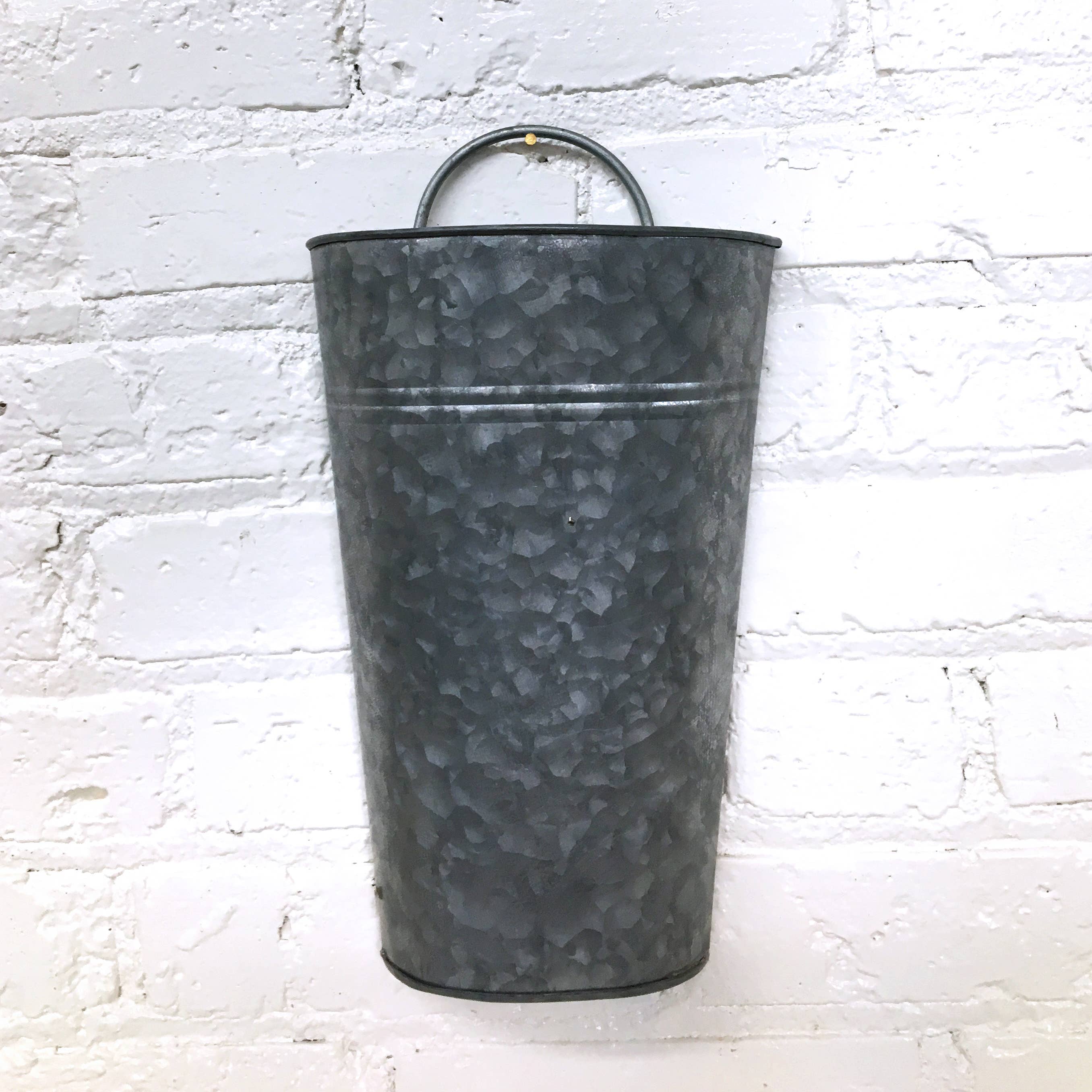 Half Bucket Wall Hanging Galvanized