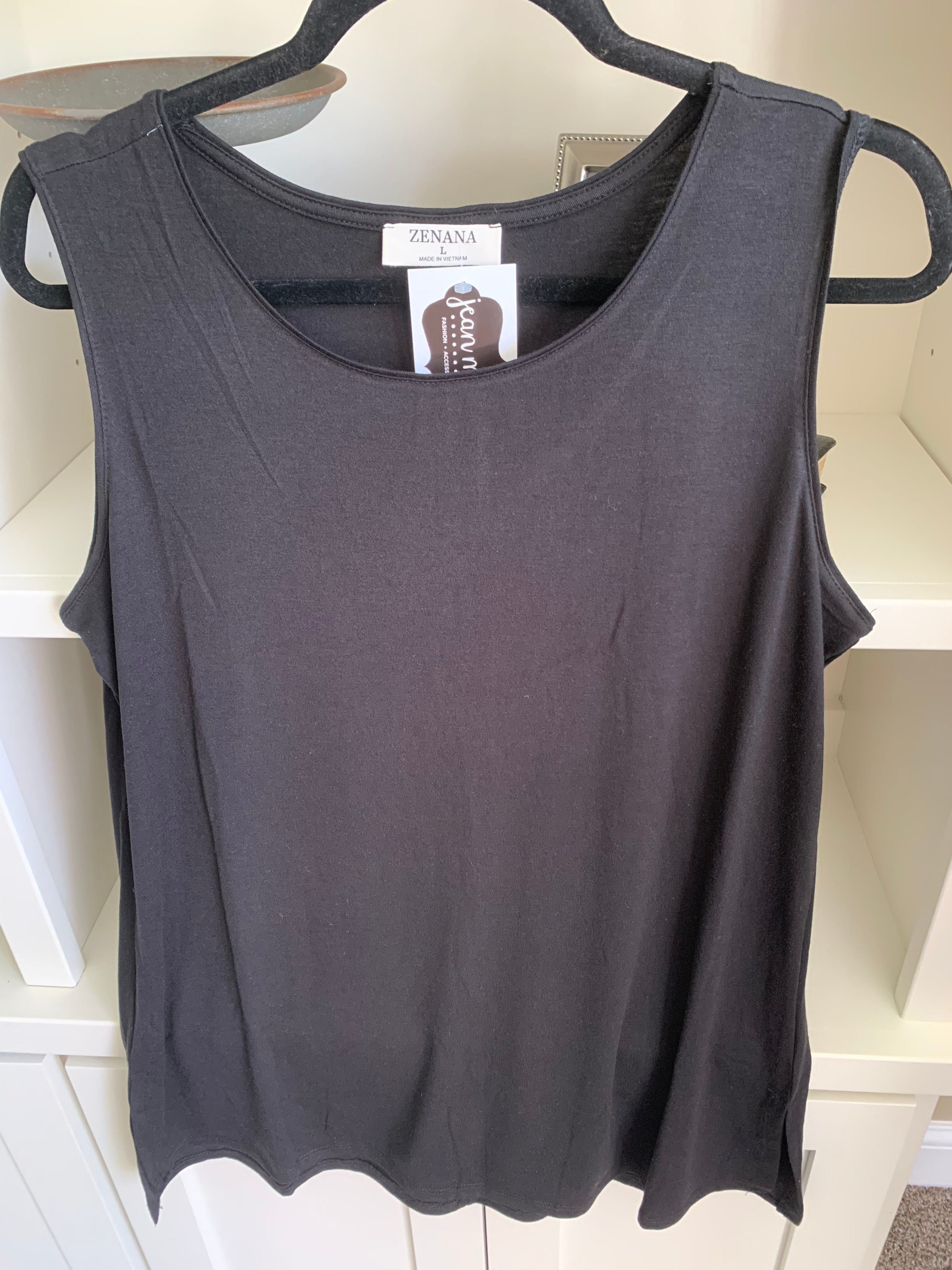 Black Sleeveless Round Neck Tank