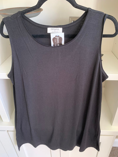 Black Sleeveless Round Neck Tank
