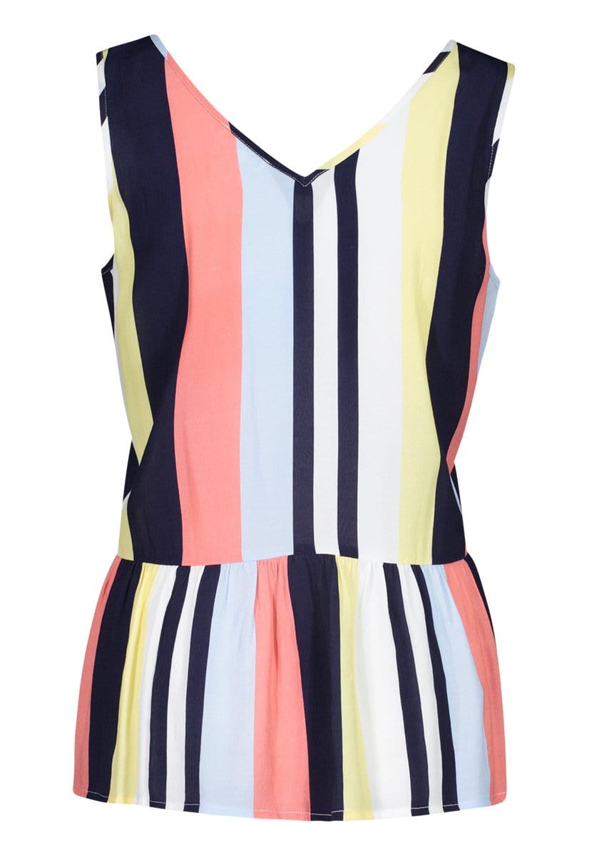 Printed Crepe Peplum Tank Top