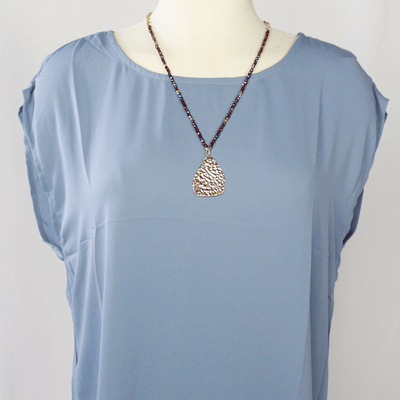 Red Beaded Pendant Necklace