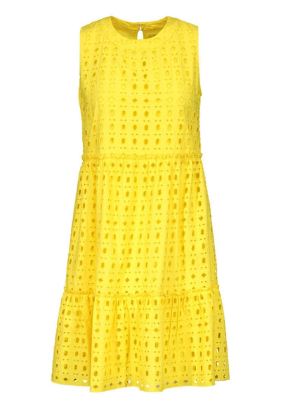 Lemon Crew Neck Layered Dress