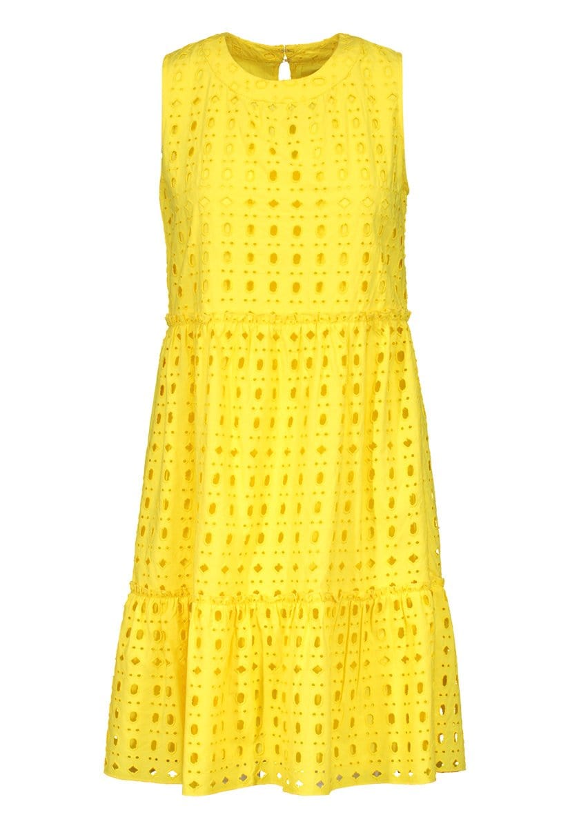 Lemon Crew Neck Layered Dress