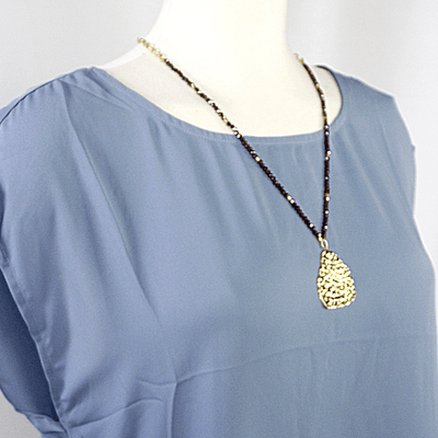 Red Beaded Pendant Necklace