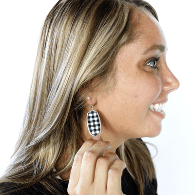 Buffalo Check Oval Earring