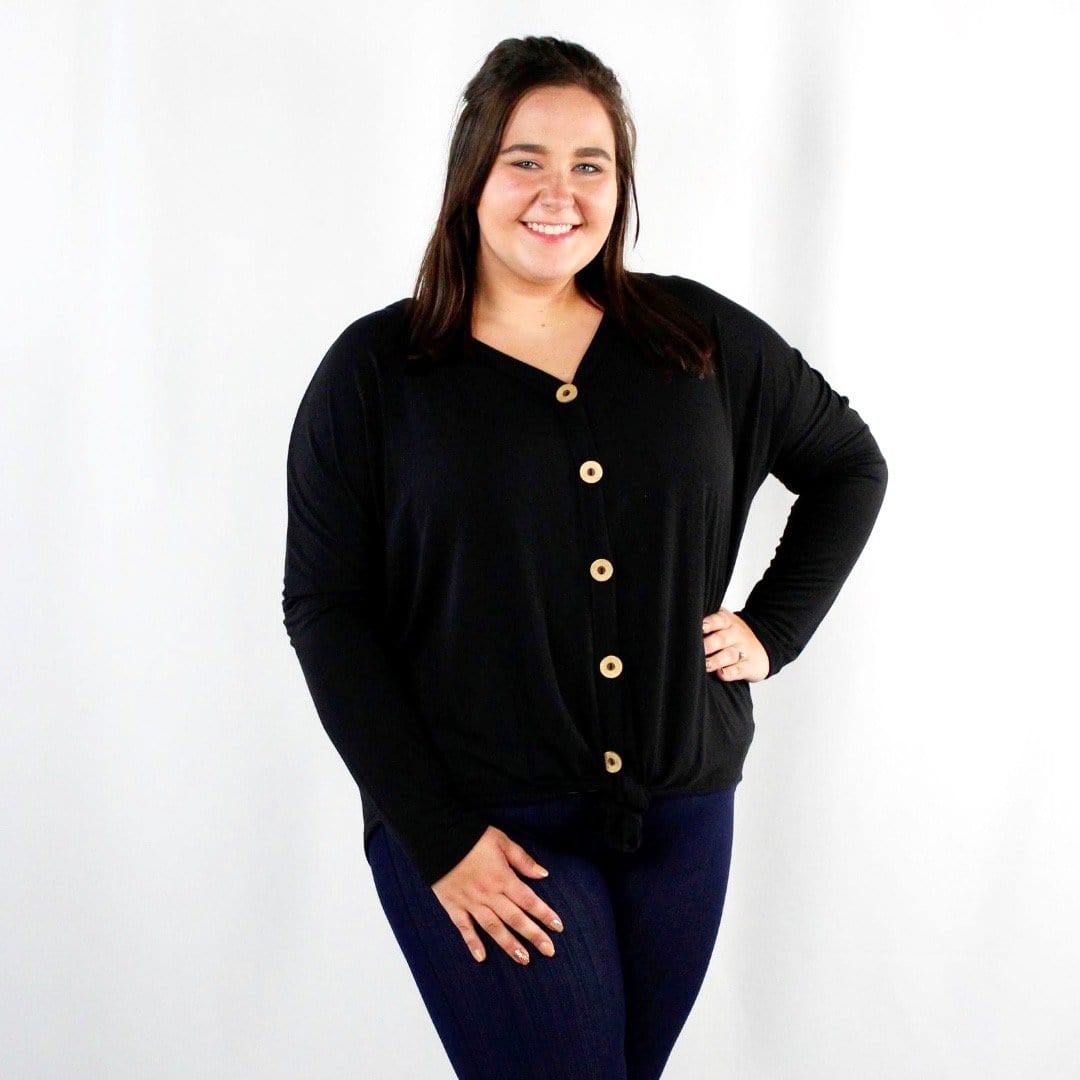 Button Up Front Tie Top