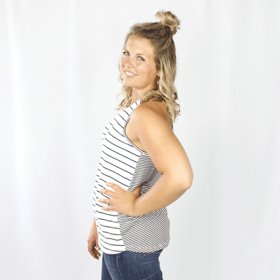 Stripe Button Back Tank