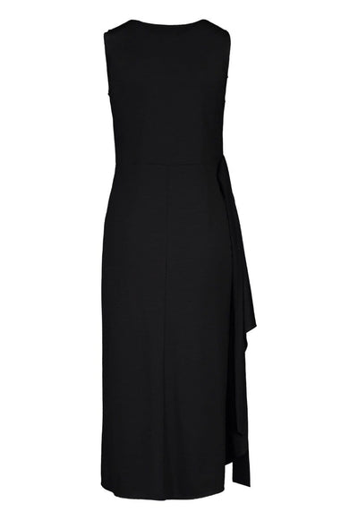 Black Sleeveless Wrap Dress