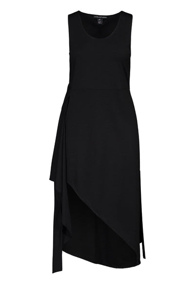 Black Sleeveless Wrap Dress