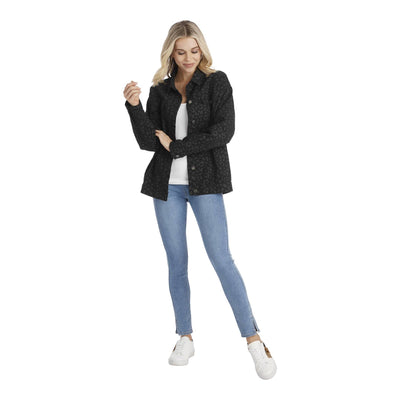 Shaw Black Leopard Boyfriend Jacket