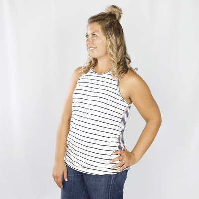 Stripe Button Back Tank