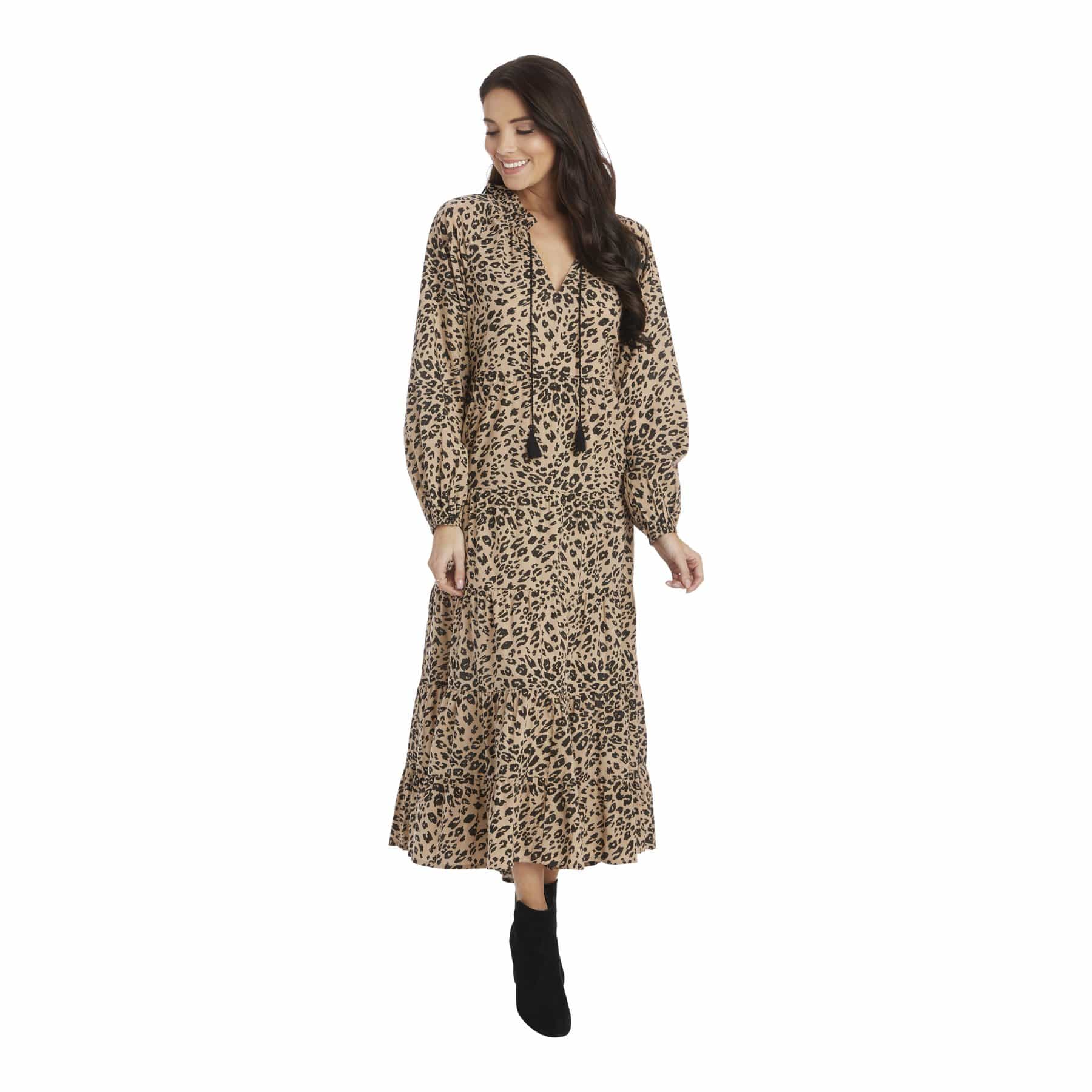 leopard print maxi dress