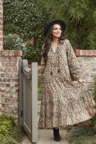 leopard print maxi dress