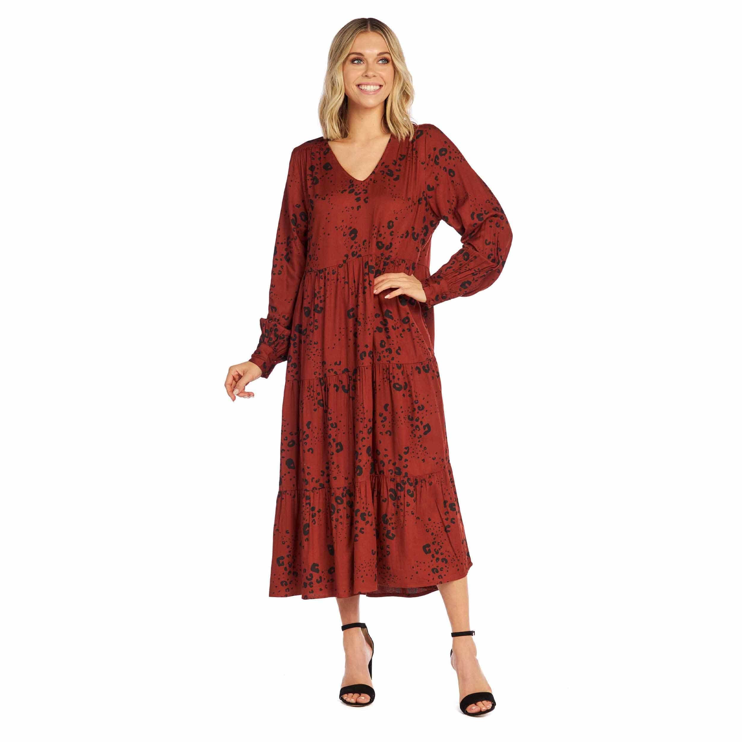 red floral dress