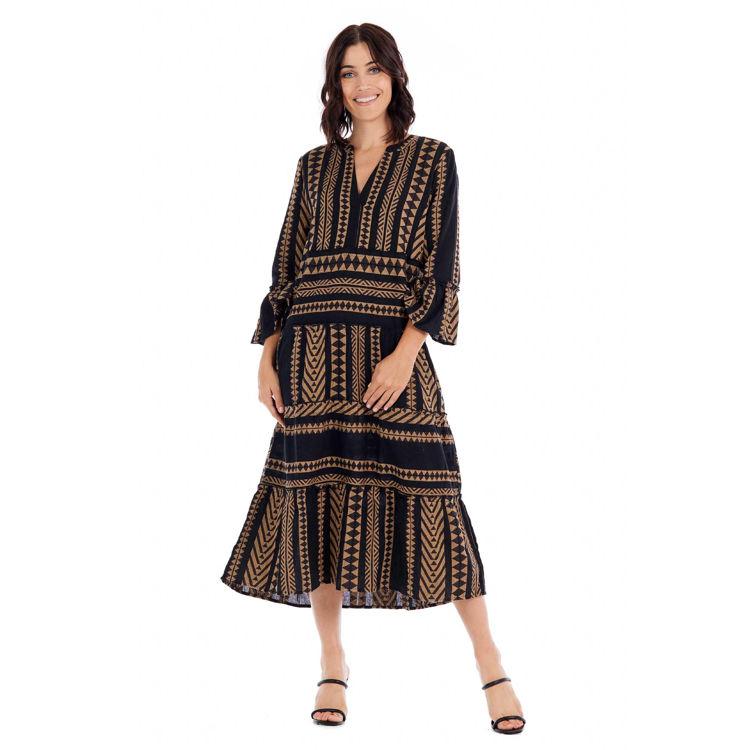 Black Mari Midi Dress