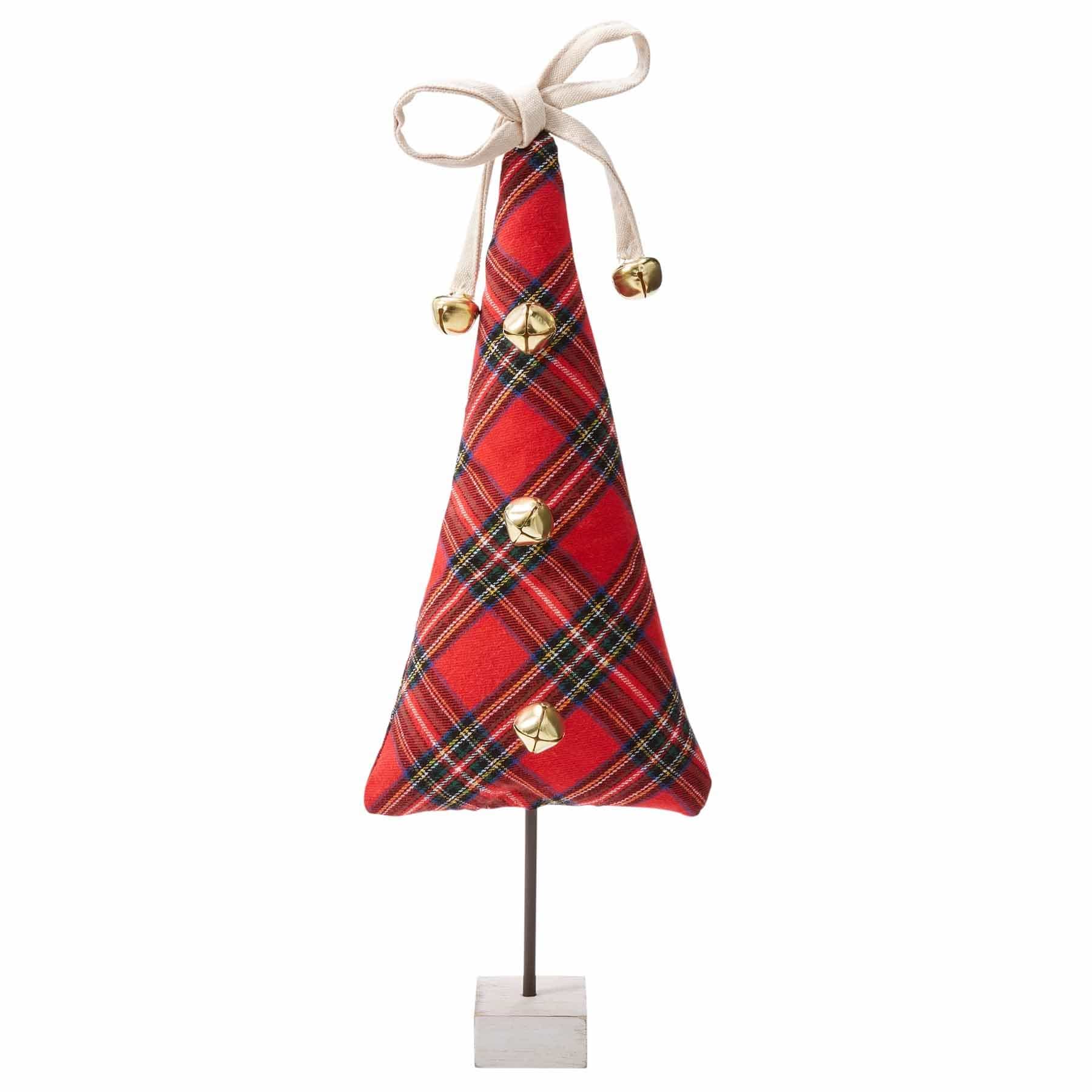 Large Red Tartan Fabric Jingle Tree