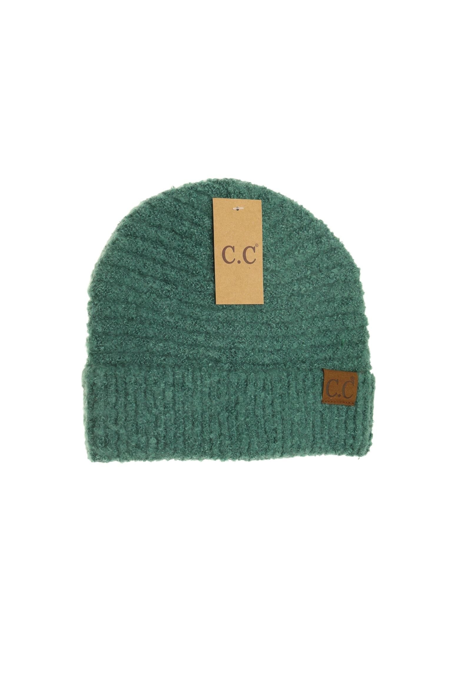 Solid Boucle Knit Cuff Beanie