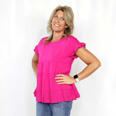Babydoll Flutter Sleeve Top