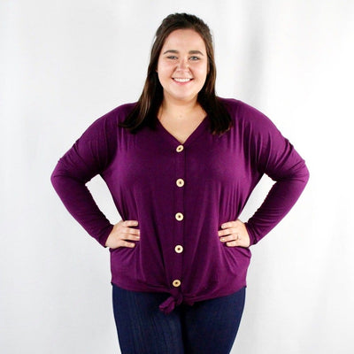 Button Up Front Tie Top