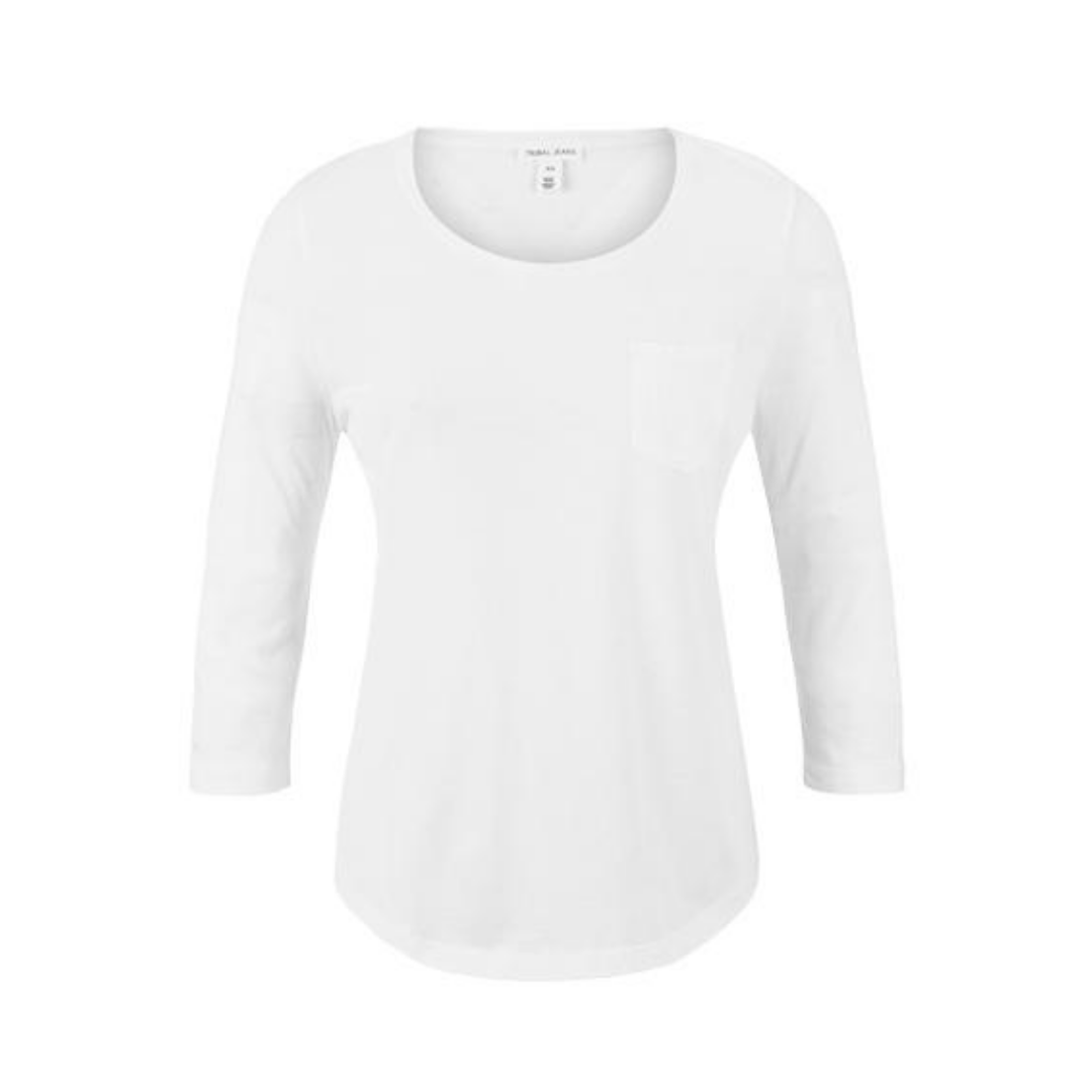 Woven Back Detail 3/4 Sleeve Top