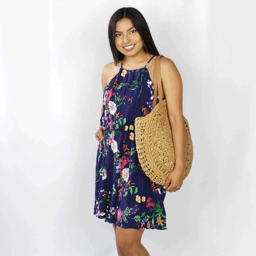 Navy Floral Dress