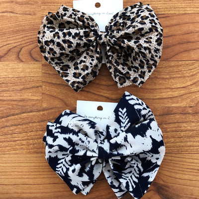 Leaf Print Barrette Clip