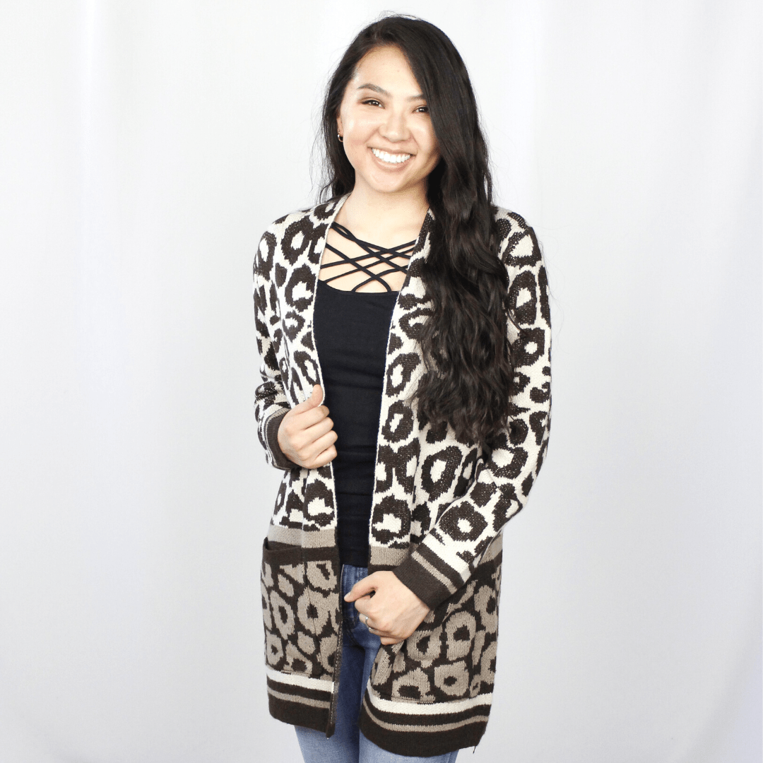 Leopard Pocket Long Cardigan