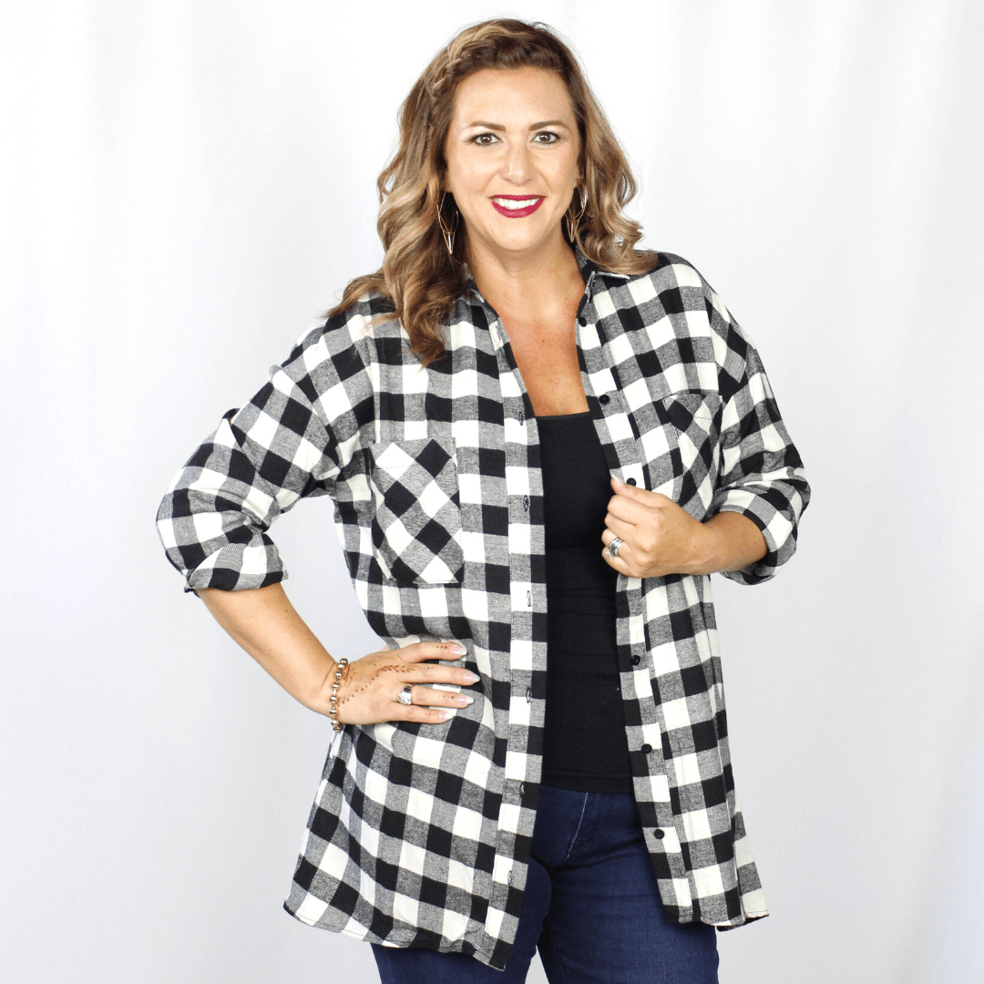 Plaid Button Down Top