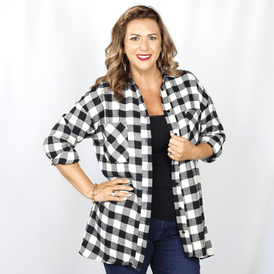 Plaid Button Down Top