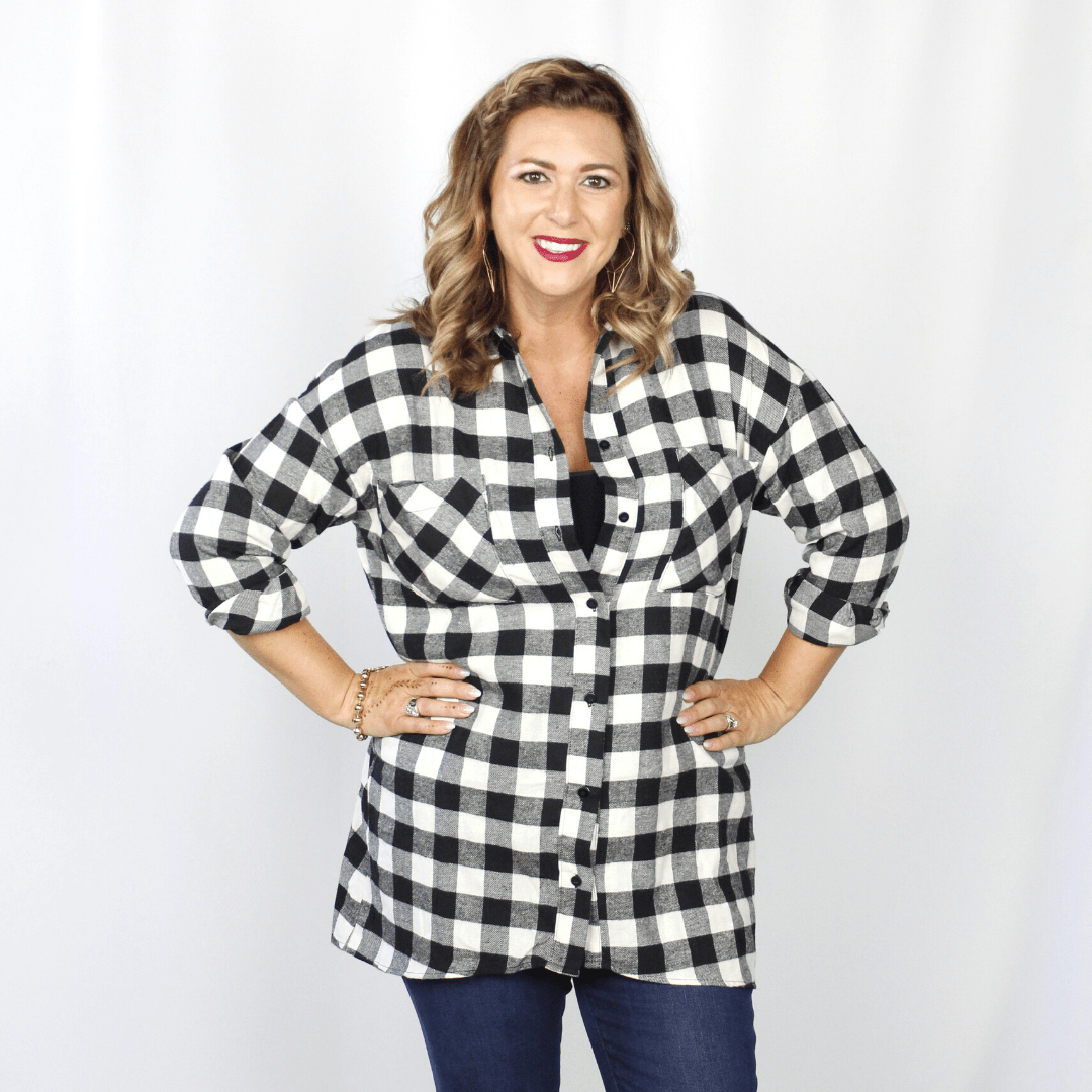Plaid Button Down Top