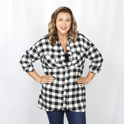 Plaid Button Down Top
