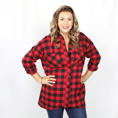 Plaid Button Down Top