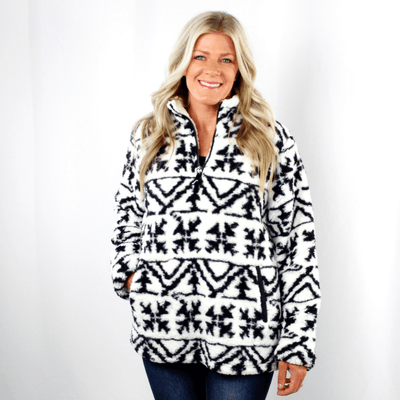 Aztec Snowflake Sherpa Pullover