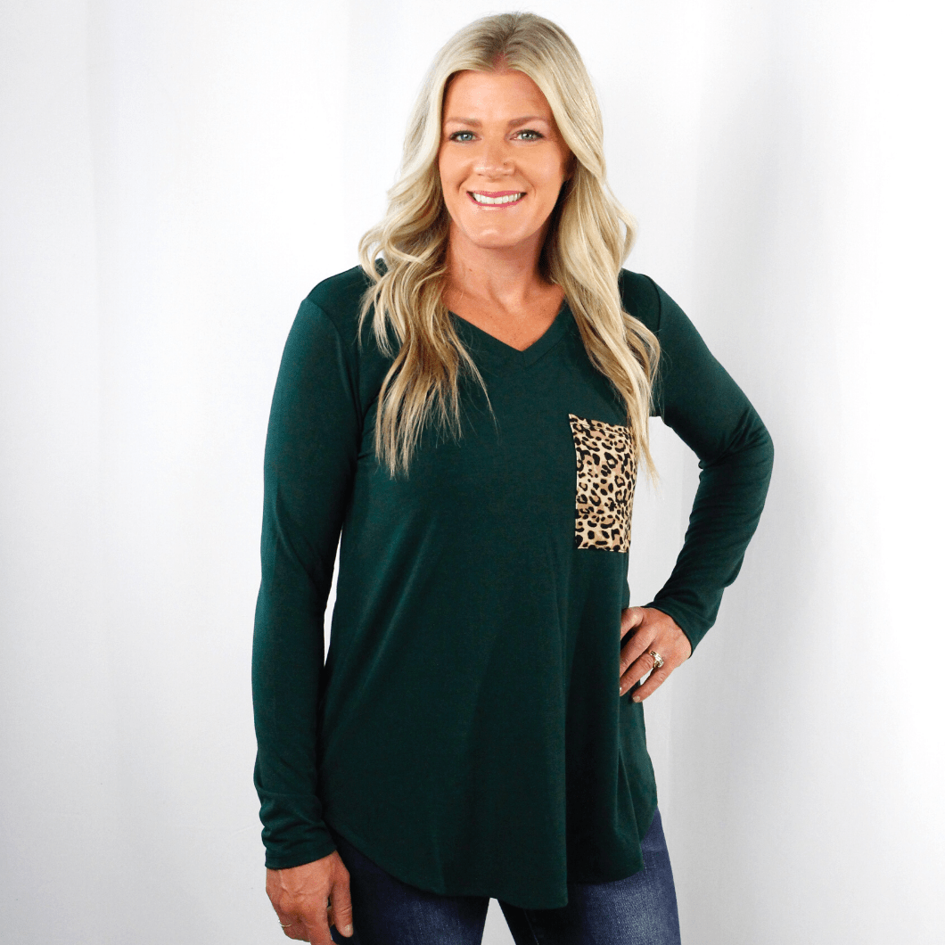 Long Sleeve Animal Pocket Top