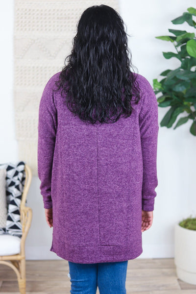 Brushed Cowl Neck Tunic Sweater
