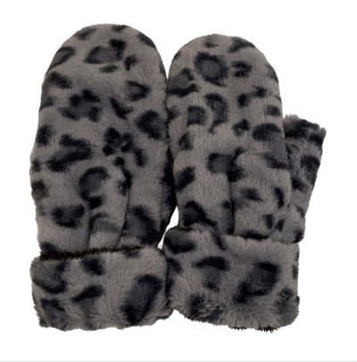 Leopard Print Convertible Mittens